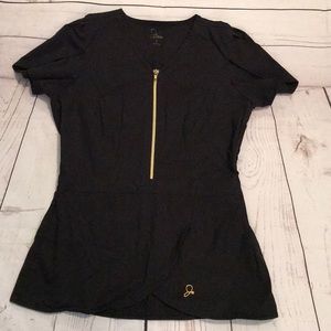 Jaanuu tulip sleeve peplum scrub top size Small